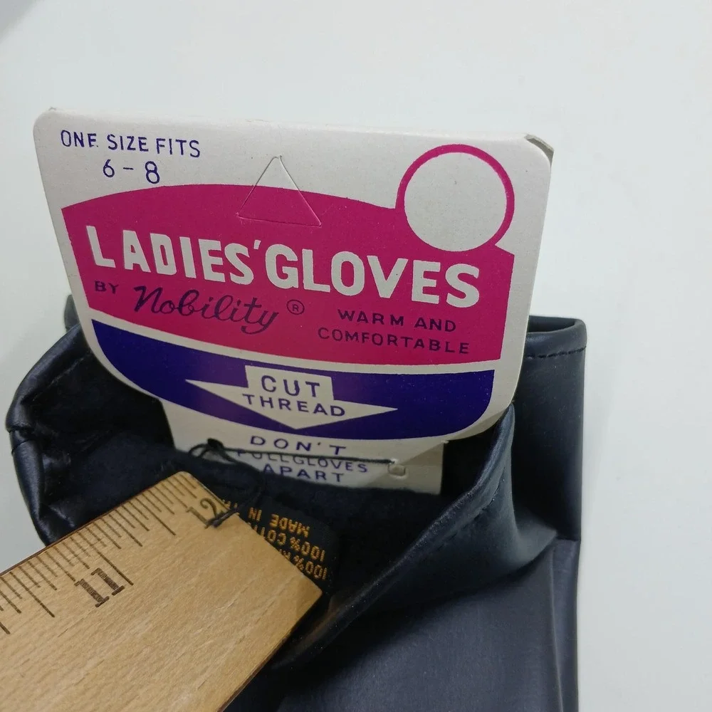 Vintage Nobility Gloves Womens One Size Black‎ Fleece Lined Insulated Winter